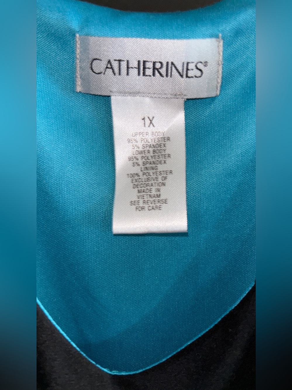 Catherines 1x Black Maxi Dress with Teal and Lime Paisley Accents - Picture 3 of 5